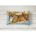 thumbnail image 2 of Carolines Treasures AMB1338PW1216 Beach Bum Staffie Fabric Decorative Pillow 12H x16W multicolor, 2 of 3