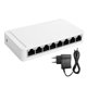 thumbnail image 1 of Adaptador de conmutador de red Gigabit Ethernet de 8 puertos, enchufe RJ4510/100/1000mbps 100-240VEU, 1 of 5