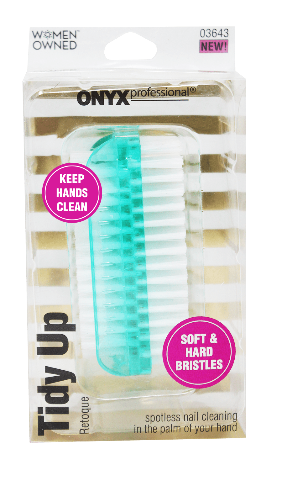 Onyx Professional Tidy Up Nail Brush, With Double-Sided Bristles