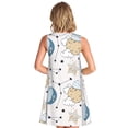 thumbnail image 2 of PAYOHTO Women's Sleeveless Dress Cartoon Sleeping Planet And Stars Summer Dress Casual Floral Print Round Neck A Line Beach Short Sundress​ with Pockets​, 2 of 8