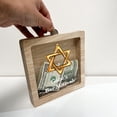 thumbnail image 5 of Personalized Star of David Money Box Savings Bank Room Decor, Jewish Star Bet Bat Bar Mitzvah Life Adventures Memory Gift Wooden Keepsake Box Savings Bank Gift, Made in America!, 5 of 5