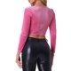 thumbnail image 3 of INSPIRAR CHIC Blusa de Terciopelo con Cuello Cuadrado y Mangas Abullonadas para Mujeres M Color Rosa Fucsia, 3 of 6