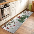 thumbnail image 2 of Runner Rug 2'x6', Christmas Tree Washable Non-Slip Hallway Runner Rugs, Grey Retro Winter Ball Berry Snowflakes Bedside Rugs Floor Mats Carpet Runners for Kitchen Bathroom Laundry Room, 2 of 8