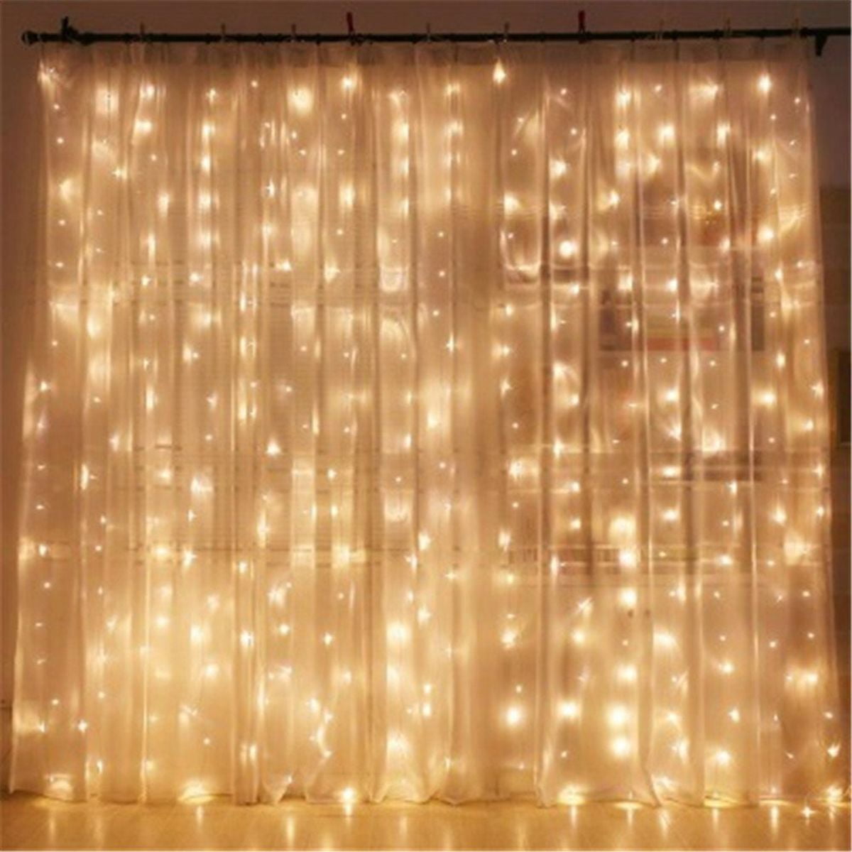 3*3M 300 LED Curtain String Fairy Light Christmas Wedding Lighting Waterfall Yc 