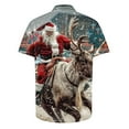 thumbnail image 4 of Elvqul Shirts for Men Casual Christmas Button up Dressy Short Sleeve Print Mens Shirts, 4 of 5