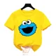 thumbnail image 3 of Bonitas camisetas de algodón con dibujos animados para niños, camisetas de manga corta con diseño de Barrio Sésamo, camisetas divertidas de verano para bebés y niñas, ropa para niños, 3 of 5
