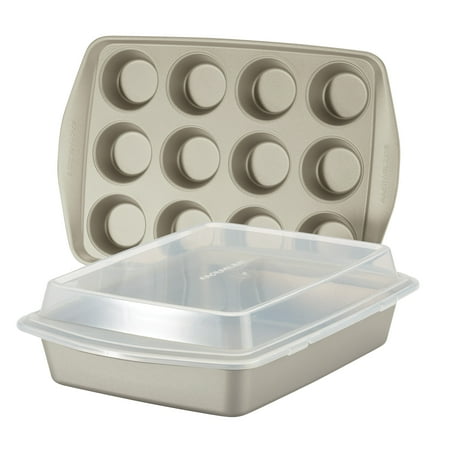 Rachael Ray - 3-Piece Nonstick Bakeware Set - Silver