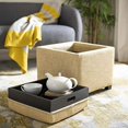 thumbnail image 2 of Safavieh Carter Polyester Viscose Tray Ottoman in Gold, 2 of 5
