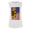 thumbnail image 4 of DailyTrove Women's Sunflower American Flag Tank Top - Polyester Patriotic & Boho Wear, Romantic for Gatherings, 4 of 5