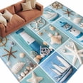 thumbnail image 2 of Ocean Theme Washable Living Room Rugs 5'x8', Anchor Lighthouse Low Pile Throw Large Area Rug Non-Slip Sturdy Edge Binding Carpet for Living Room Kitchen Office, 2 of 9