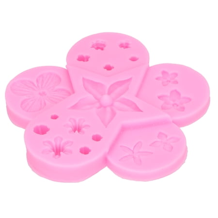 YAHHU Pink Silicone Flower Leaf Shape Chocolate Fondant Cake Mold for DIY Baking Desserts Kitchen Utensils (6.30 x 5.12 x 0.79 inches / 16 x 13 x 2 cm)