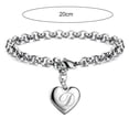 thumbnail image 6 of Hyasfey Women Bracelet Adjustable Polished Smooth Edge Electroplating Ornamental Decoration Delicate Heart 26 Letters Alphabet Initial Bracelet Jewelry Gift, 6 of 8