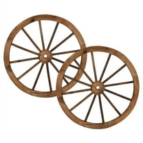 Ktaxon 2 Pieces 30" Rustic Wooden Wagon Wheels Set Brown, Wall Decorations for Home