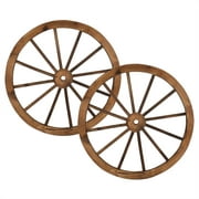 iTopRoad 2PCS 30" Rustic Wooden Wagon Wheels Set Brown, Wall Decorations for Home