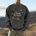thumbnail image 2 of Men And Women Kwanzaa Fall Fashion Hoodless Pullover Sweatshirt Holiday Logo Print Casual Tops Sweat Shirts Athletic Top Lightweight Basic Pullover Shirts, 2 of 4