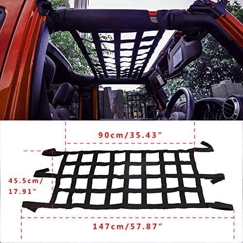 Athiry Black Rear Top Mesh Cargo Net Roof Hammock Bed Rest For Jeep Wrangler Yj Tj Jk Jku Jl Lj 2 4door Com - Jeep Jk Diy Cargo Nets Athiry Black Rear Top Mesh Cargo Net Roof Hammock Bed Rest For Jeep Wrangler Yj Tj Jk Jku Jl Lj 2 4door Com - Jeep Jk Diy Cargo Nets