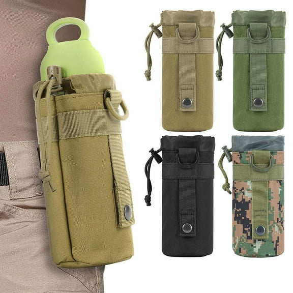 Deago Sports Water Bottles Pouch Bag Tactical Drawstring Molle Water Bottle Holder Tactical Pouches for Camping Climbing Hiking Travelling