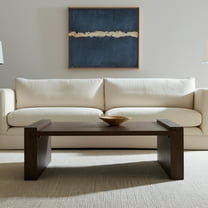 HomeRoots 603249 48 in. Dark Brown Solid Wood Sled Coffee Table