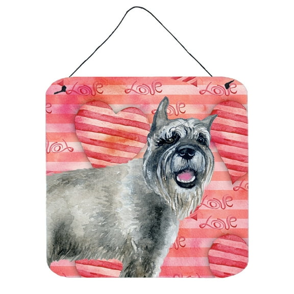 Schnauzer Love Wall or Door Hanging Prints Red