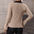 thumbnail image 4 of IROINNID Reduced Womens Sweater V-Neck Pullover Sweater Solid Color Leisure Mid-Length Long Sleeve Knitting Slimming Trumpet Sweaters Tops Blouse, 4 of 8