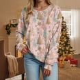 thumbnail image 4 of larppty Christmas Sweatshirts for Women 2025 Long Sleeve Pullover Tops Funny Graphic Ugly Christmas Sweater Xmas Shirts for Party (Pink, L), 4 of 6