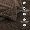 thumbnail image 6 of PiccoCasa Luxury Fleece Bed Blanket Woven Mesh Coffee Color 60"x78", 6 of 8