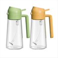 thumbnail image 1 of Dispensador de Aceite y Pulverizador de Aceite 2 en 1, Botella Dispensadora de Aceite de Vidrio de Aproximadamente 16 Oz para Cocina (2 Unidades) Verde y Naranja, 1 of 5