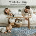 thumbnail image 5 of Hallway Runner Rug Vintage Washable Non-Slip Kitchen Rug Runner with Rubber Backing, Ultra-Thin Moroccan Boho Carpet Runner for Home Decor, 5 x 7 ft, Blue, 1 Pack, 5 of 5