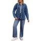 thumbnail image 2 of CHAQUETA DE MEZCLILLA PARA MUJER INSPIRE CHIC Cuello Plano Manga Larga Otoño Cierre de Botón Oversized Denim Jacket XL Azul Oscuro, 2 of 6