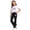 White, variant on Girls Summer Outfit Sets Short Sleeve, Short Sleeve 2 Piece Printed Kids' Clothing Sets Purple Size 6-7 T