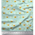 thumbnail image 1 of Soimoi Rayon Fabric Leaves,Floral & Honey Bee Clip Art Print Fabric by The Yard 42 Inch Wide, 1 of 1