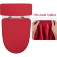 thumbnail image 2 of Red Bathroom Toilet Lid Seat Cover Set,Polyester Fibre Toilet Lid Cover,Elastic Bottom Cover Set,Toilet Tank Lid Cover,Machine Wash Set, 2 of 6