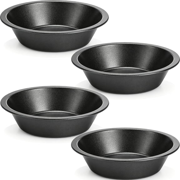 4 Pcs Mini Pie Pans, 5 Inch Round Small Pot Pie Plates, Nonstick Carbon Steel Bakeware Set for Baking Pies, Tarts