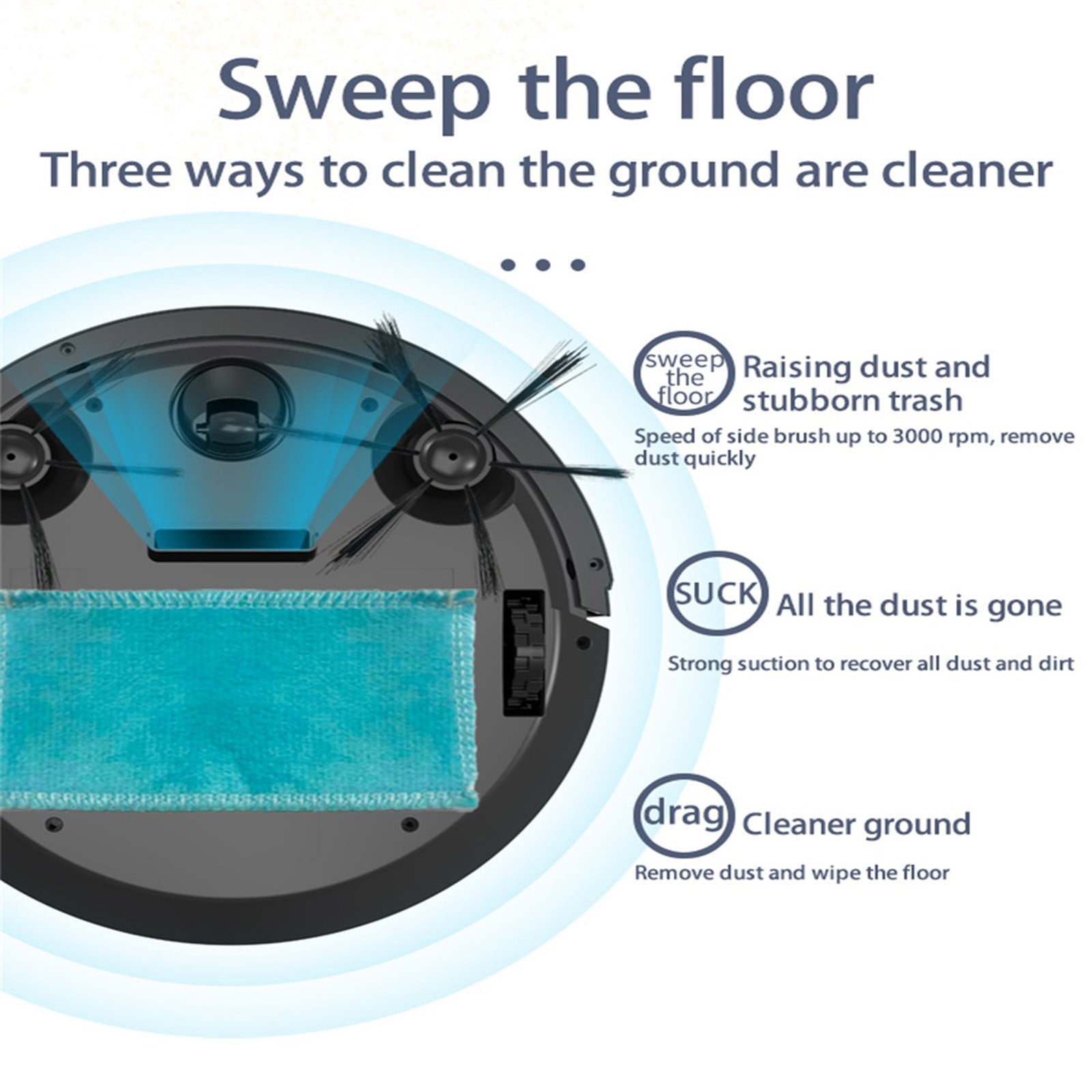 Robot Vacuum and Mop with Auto Dirt Disposal,Smart Cleaning Robot Auto Robotic Vacuum Dry Wet Mopping Cleaner