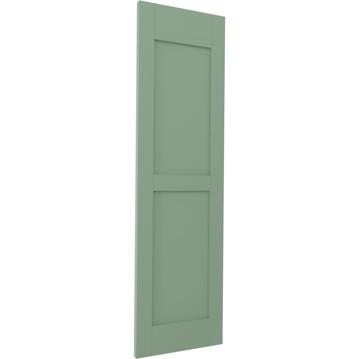 18"W x 36"H Americraft Two Equal Flat Panel Exterior Real Wood Shutters (Per Pair), Track Green