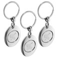 thumbnail image 3 of Shopping Trolley Tokens 3 Pcs Metal Trolley Token Keyring For Everyday Use Simple And Delicate Silver Color, 3 of 5
