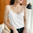 thumbnail image 2 of Camisole Tops for Women, Women's Low Cut Lace Trim Cami Tank Top Loose Spaghetti Strap Camisole Summer Going Out Office Shirts, 2 of 4