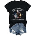 thumbnail image 7 of Duqingm 250 Years America Shirt Women's 250th America Anniversary Casual Printed Crew Neck T-Shirt USA Flag Tee 250 Years of Freedom Shirt Black,M, 7 of 7