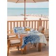 thumbnail image 2 of Outdoor Tablecloth with Umbrella Hole for Patio/Picnic/Party/Camping, Coastal Jellyfish Waterproof Table Cloth Rectangle Table Cover Washable, Nautical Ocean Orange Blue Coral Leaves (54"x 80"), 2 of 9