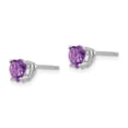 thumbnail image 2 of 14k White Gold 5mm Heart Amethyst Post Earrings XE97WAM, 2 of 3
