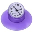 thumbnail image 2 of Bathroom Kitchen Mirror Suction Wall Clock Shower Waterproof Quartz Clocks Decoration Purple, 2 of 4