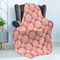 thumbnail image 4 of Oriental Soft Flannel Fleece Throw Blanket, Continuous Pattern of Mandala Inspired Ornate, Cozy Plush for Indoor and Outdoor Use, 50" x 60", Pastel Pink Marigold, by Ambesonne, 4 of 5