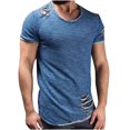 thumbnail image 3 of EQWLJWE Men's Short Sleeve Shirt Men's Fashion Retro Casual Solid Color Short Sleeve T Shirt Shirt, 3 of 3