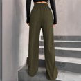 thumbnail image 7 of Roncen Women's Solid Jogger Pants - Casual Wide Leg Trousers with Ribbed Elastic Waist & Sporty Design, 7 of 7