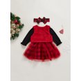 thumbnail image 5 of Toddler Baby Christmas Tree Tulle Dress with Furry Vest Headband 3Pcs Outfit, 5 of 8