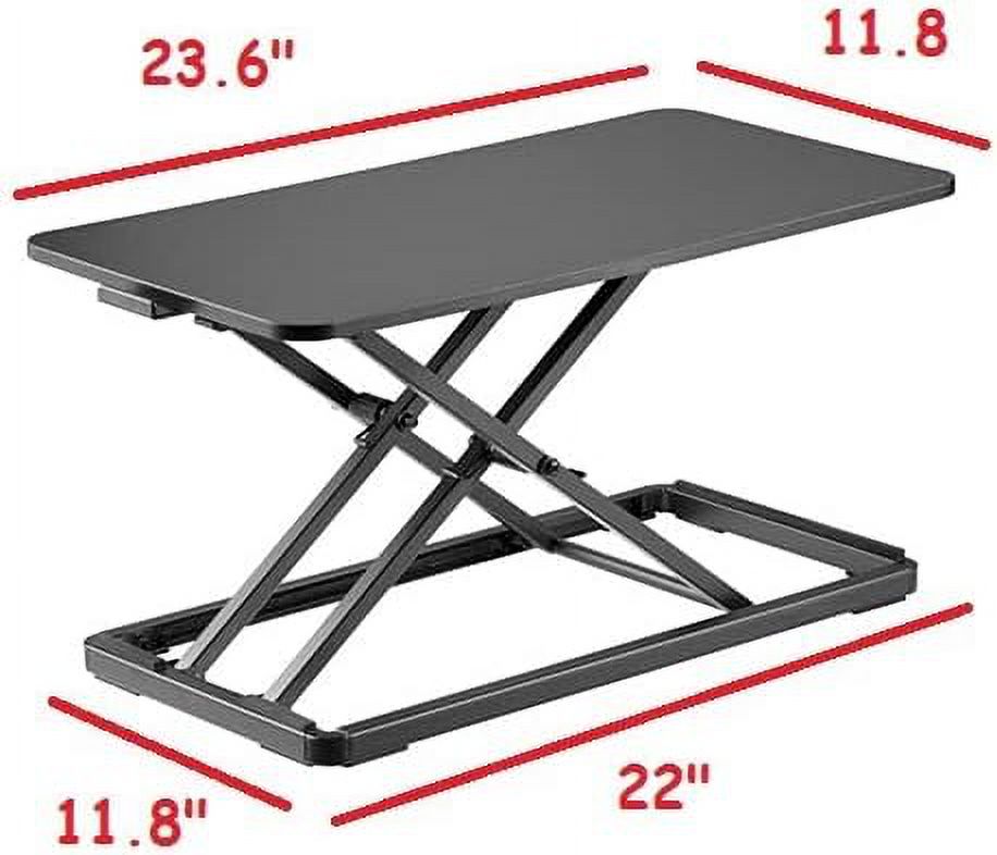 Ultra Slim 24" Laptop, Keyboard and Mouse Stand | Sit Stand Adjustable Riser for Standing Desks | Lifts Up to 15.6 Inches | 5 Height Levels