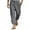 hgg328-Gray, variant on Yaoyar Men's Summer Faux Linen Drawstring Elastic Waist Straight Leg Pockets Breathable Lightweight Casual Trousers