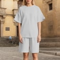 thumbnail image 2 of Short Sets for Women 2 Piece Outfits Short Sleeve Tops Shorts Women Summer Clothes Athletic Set, 2 of 9