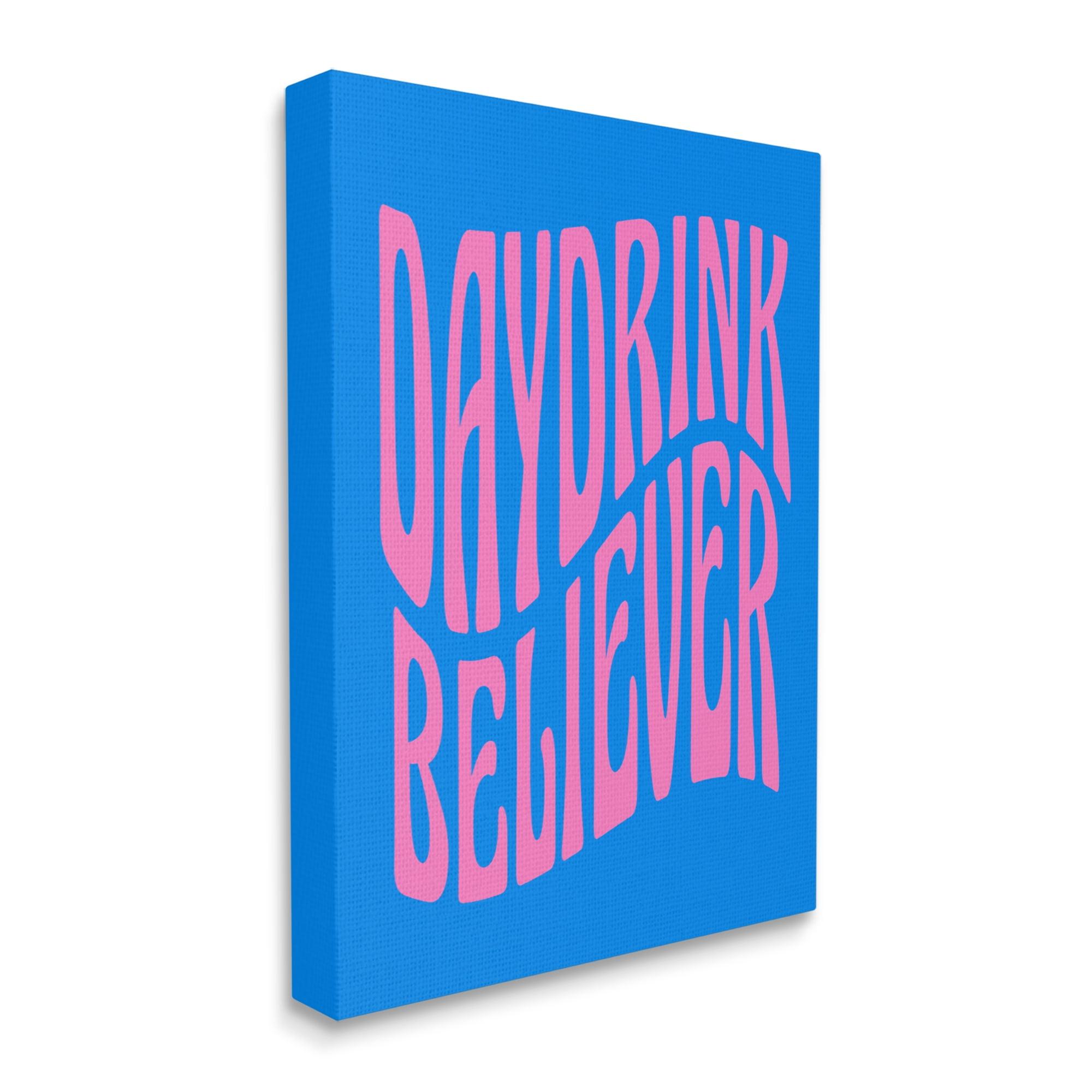 Stupell Industries Blue Day Drink Believer Inspirational Painting Gallery Wrapped Canvas Art Print Wall Art, 16 x 20