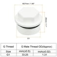 thumbnail image 2 of Uxcell Male Thread Hex Head Pipe Plug Nut Cap Socket White, 8 Pack G1 5, 2 of 4